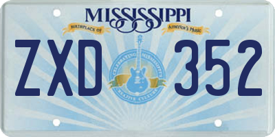 MS license plate ZXD352