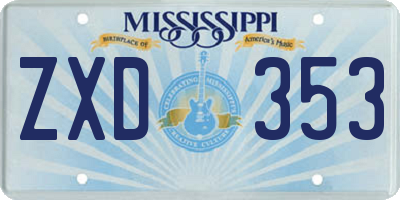 MS license plate ZXD353