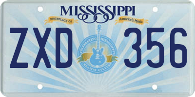 MS license plate ZXD356