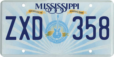 MS license plate ZXD358