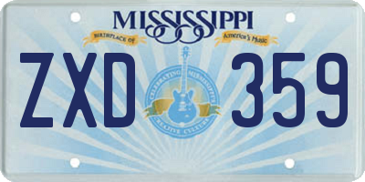 MS license plate ZXD359