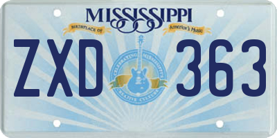 MS license plate ZXD363