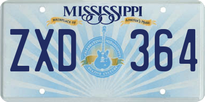 MS license plate ZXD364