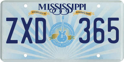MS license plate ZXD365