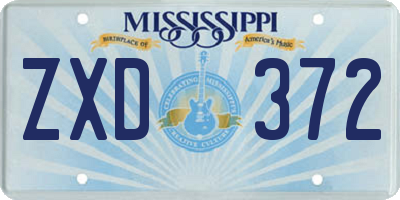 MS license plate ZXD372