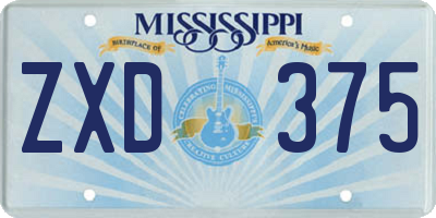MS license plate ZXD375