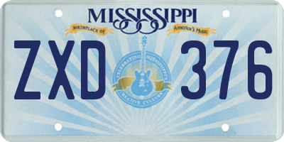 MS license plate ZXD376