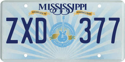MS license plate ZXD377
