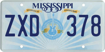 MS license plate ZXD378