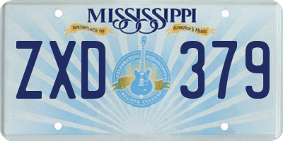 MS license plate ZXD379