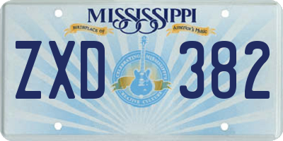MS license plate ZXD382