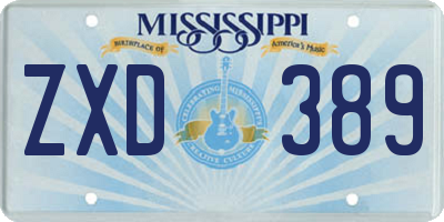 MS license plate ZXD389