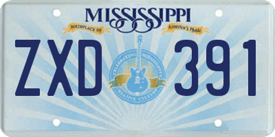 MS license plate ZXD391