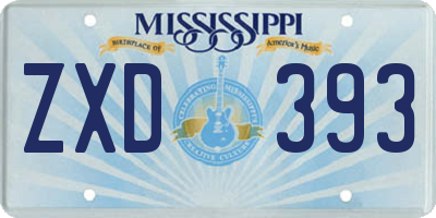 MS license plate ZXD393