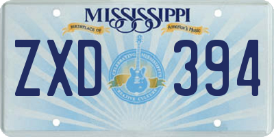 MS license plate ZXD394