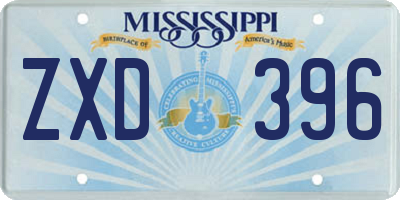 MS license plate ZXD396