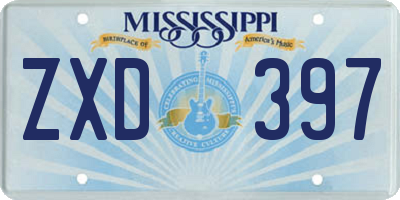 MS license plate ZXD397