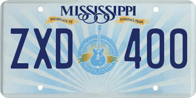 MS license plate ZXD400