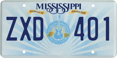 MS license plate ZXD401