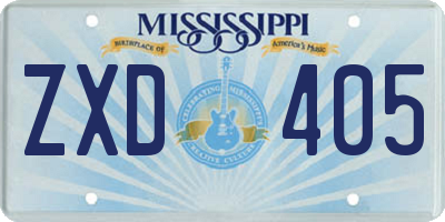 MS license plate ZXD405