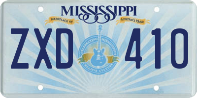 MS license plate ZXD410