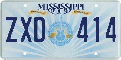 MS license plate ZXD414
