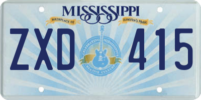 MS license plate ZXD415