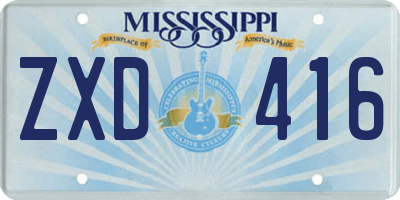MS license plate ZXD416