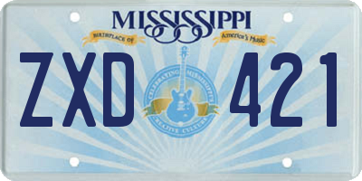 MS license plate ZXD421