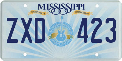 MS license plate ZXD423