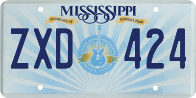 MS license plate ZXD424