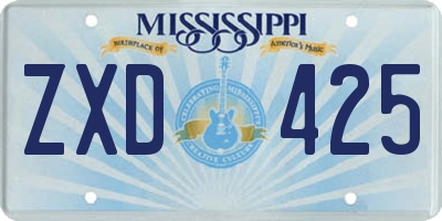 MS license plate ZXD425
