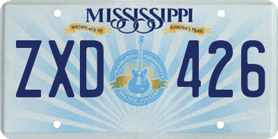 MS license plate ZXD426