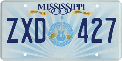 MS license plate ZXD427