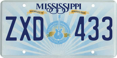 MS license plate ZXD433