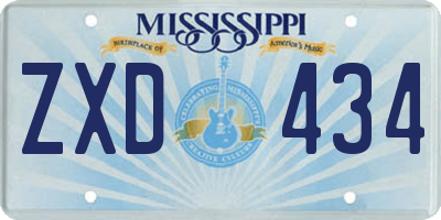 MS license plate ZXD434
