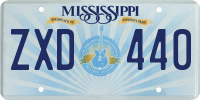 MS license plate ZXD440