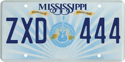 MS license plate ZXD444