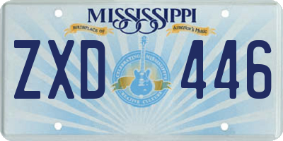 MS license plate ZXD446