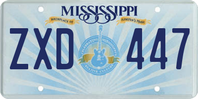 MS license plate ZXD447