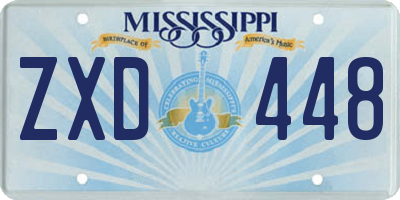 MS license plate ZXD448