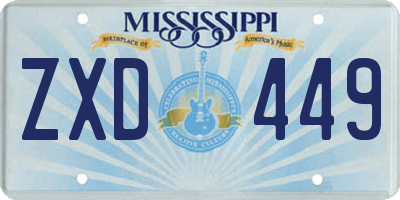 MS license plate ZXD449