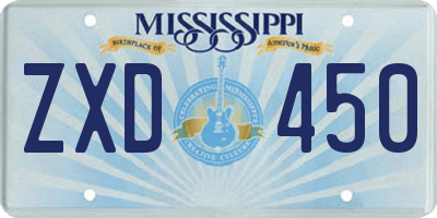 MS license plate ZXD450