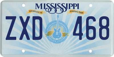 MS license plate ZXD468