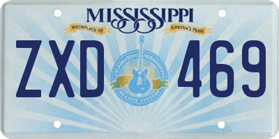 MS license plate ZXD469