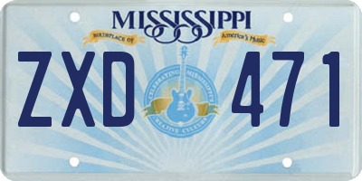 MS license plate ZXD471