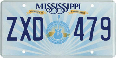 MS license plate ZXD479