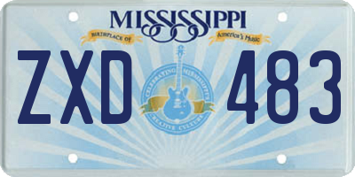 MS license plate ZXD483