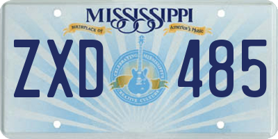 MS license plate ZXD485