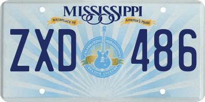 MS license plate ZXD486